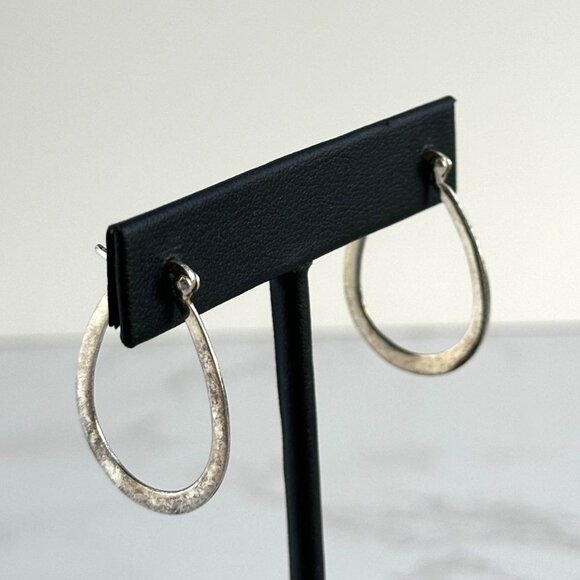 Sterling Silver Oval Hoop Earrings, Lightweight 925 Silver Earrings, Minimalist - Picture 5 of 8